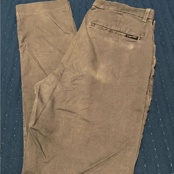 Calvin Klein Gray Chinos Straight-Leg Pants - Picture 3 of 5